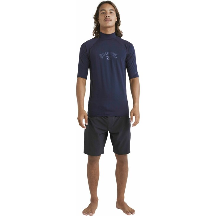 2024 Billabong Mnner Arch Wave UV50 Kurzarm-Lycra-Weste ABYWR03030 - Navy